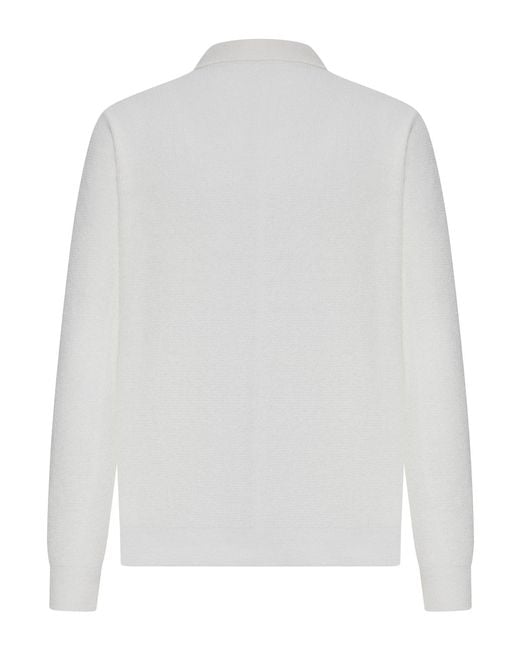 Roberto Collina White Military Stitch Cotton And Linen Blend Shirt for men