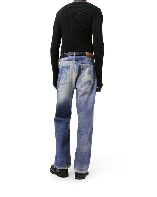 Our Legacy Blue Jeans Third Cut Con Stampa Denim Effetto Trompe-L'Œil for men