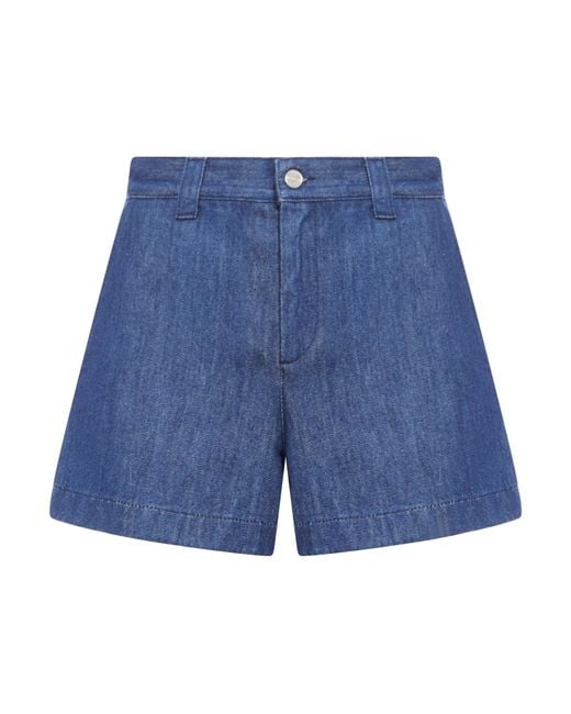 Gucci Blue Denim Shorts With Bit
