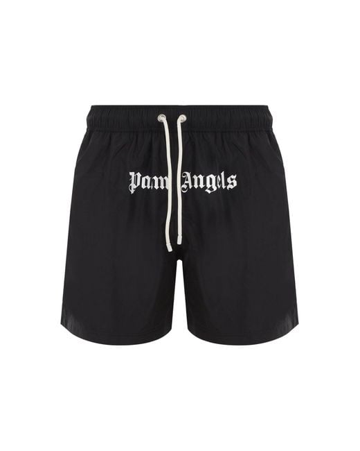 Palm Angels Black Swim Shorts Swimwear for men