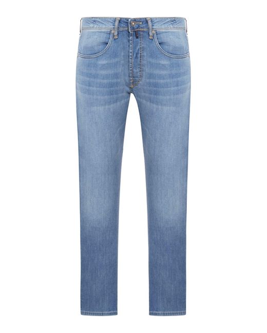 Jeans slim in cotone stretch di Incotex in Blue da Uomo