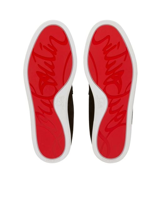 Christian Louboutin Black Chambeliboat Leather Loafers for men