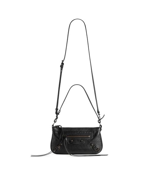 Balenciaga Black Le City Clutch With Shoulder Strap