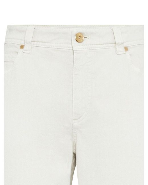 Jeans affusolati a vita media di Brunello Cucinelli in White
