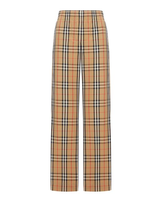 Pantaloni Con Vita Elasticizzata di Burberry in Natural
