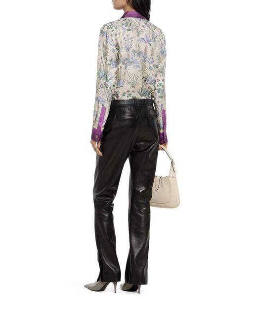 Gucci White Printed Silk Twill Shirt