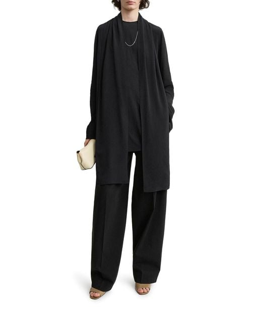 Totême Black Blouse With Draped Scarf