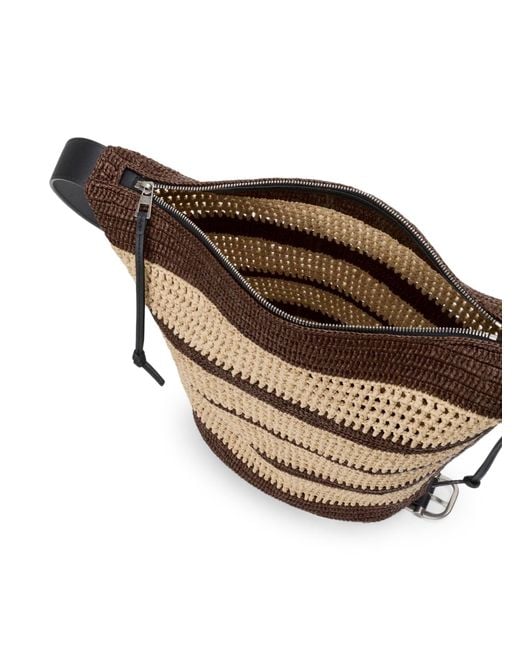 Loewe White Medium Raffia Loop Bucket for men