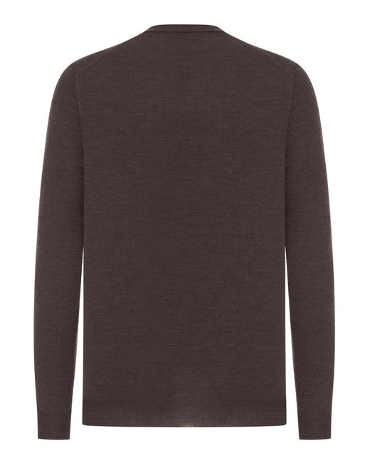 Zanone Brown V-Neck Sweater for men
