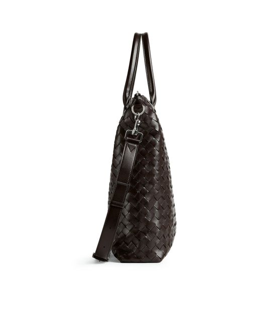 Borsa tote intrecciato north-south con zip di Bottega Veneta in Black da Uomo