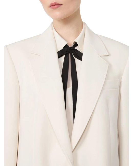 Max Mara White Single-Breasted Cady Blazer