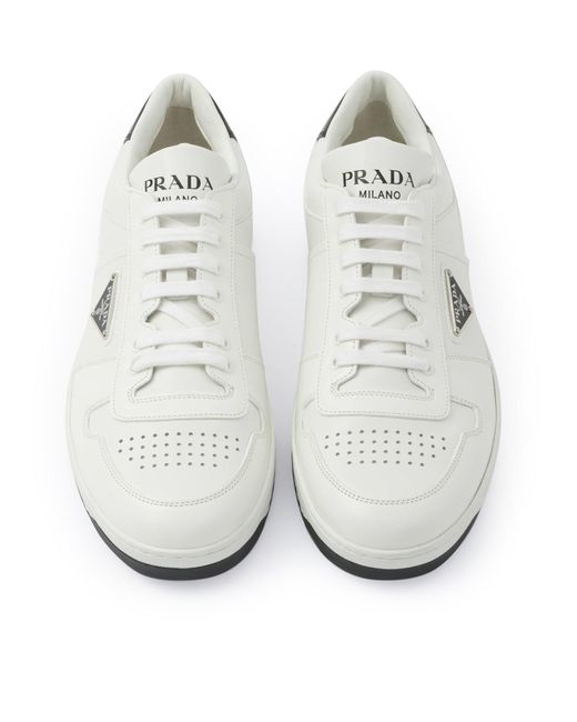 Sneakers downtown in pelle di Prada in White da Uomo