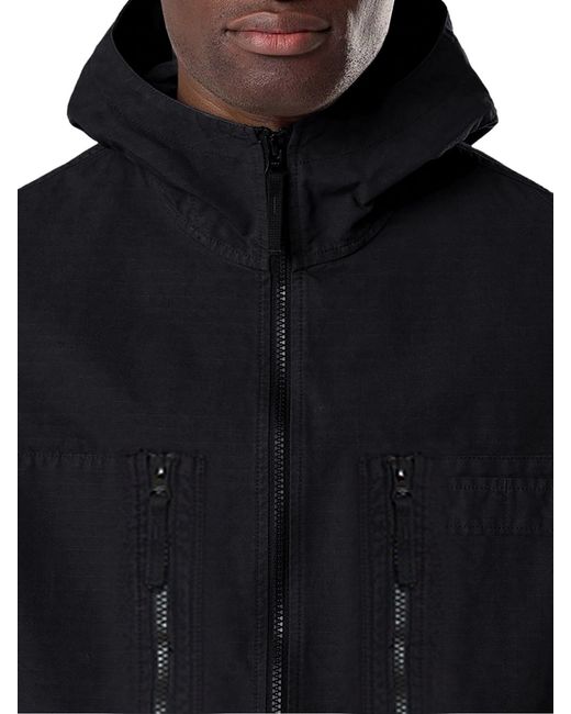 Stone Island Blue Overshirt With Hood for men
