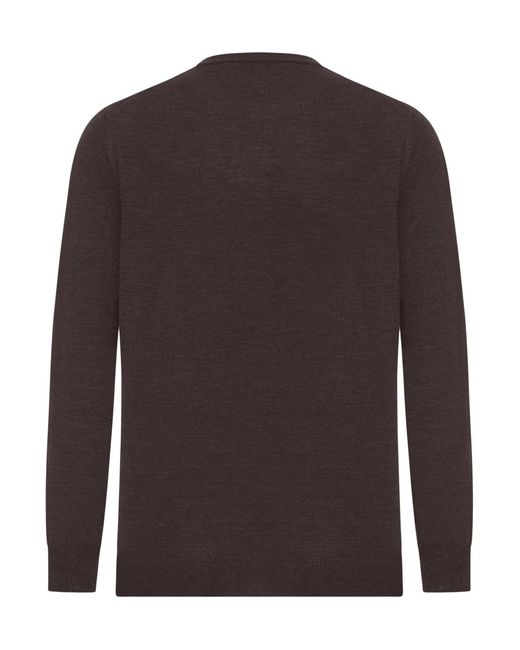 Zanone Brown Crew Neck Sweater for men