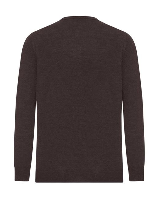 Zanone Brown Crew Neck Sweater for men