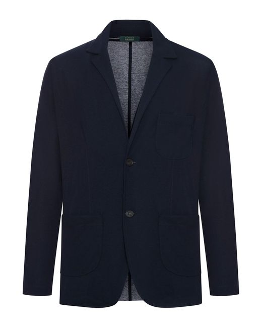 Zanone Blue Unlined Cotton Blazer for men