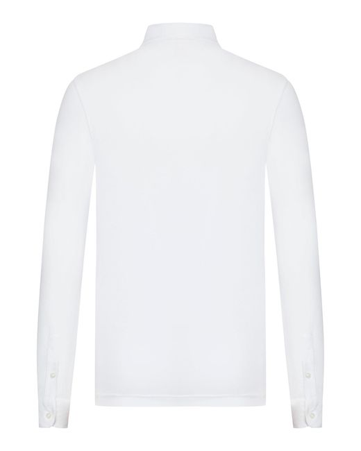 Nome G White Long-Sleeved Polo Shirt for men