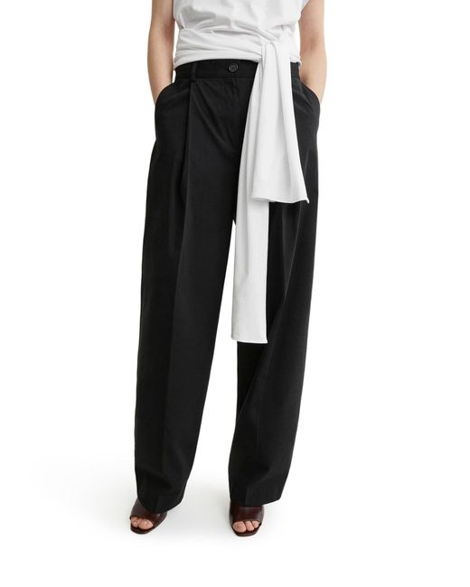 Totême Blue Single-Pleated Cotton Trousers