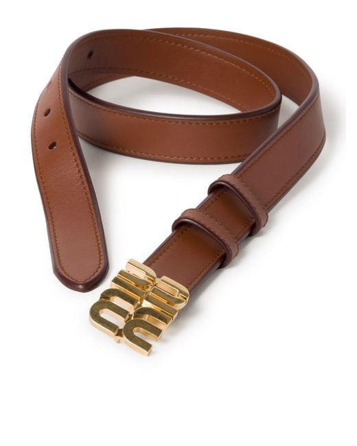 Miu Miu Brown City Leather Belt