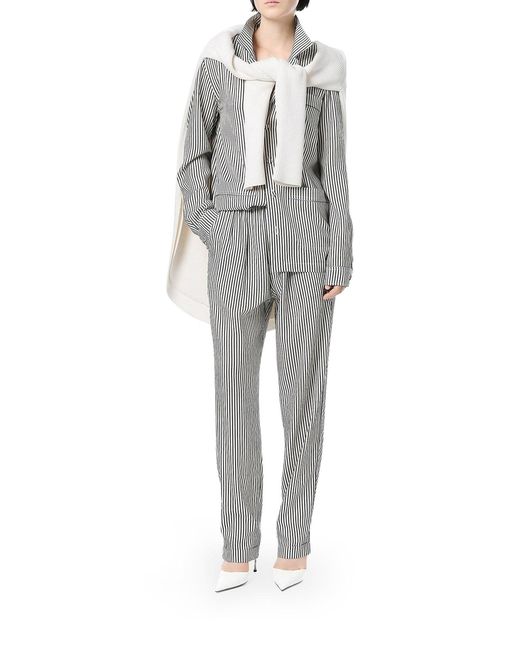 Tom Ford Gray Striped Silk Trousers