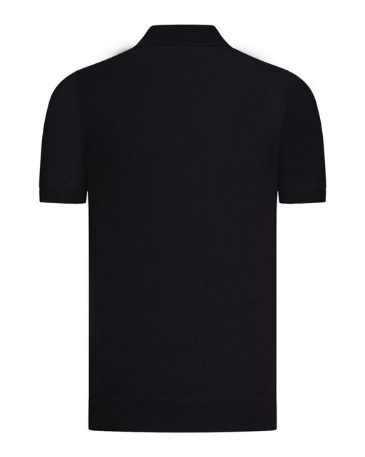 Nome G Black Lightweight Perforated Knit Shirt for men