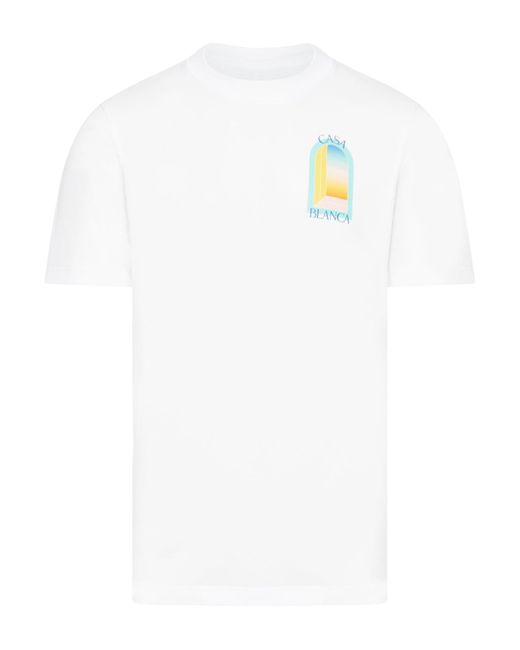 Casablancabrand White L`arc Colore Printed T-shirt for men