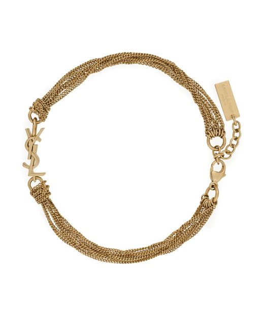Saint Laurent Metallic Cassandre Metal Tassel Bracelet