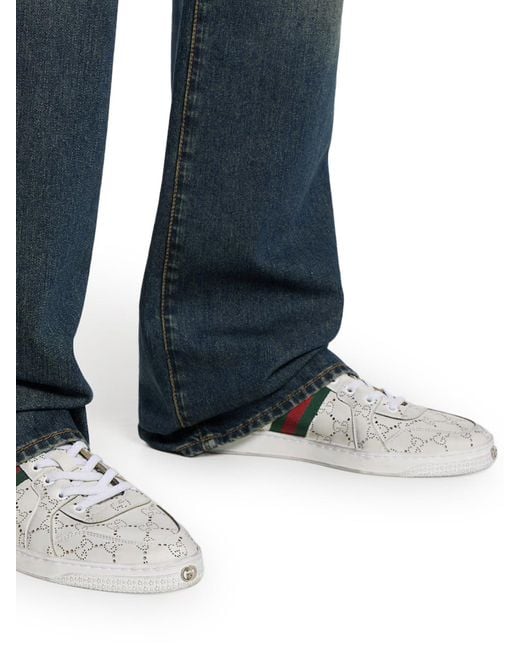 Gucci White Low Stretch Sneaker for men