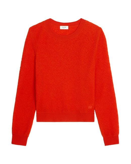 Céline Red Crew Neck Wool Sweater for men