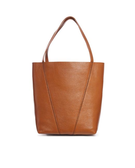 Tote bag piccola chloÉ spin in pelle granata di Chloé in Brown