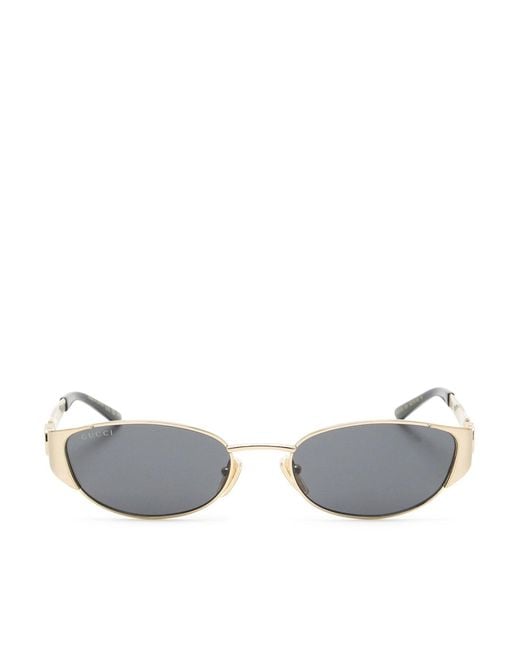 Gucci Metallic Tone Oval Sunglasses