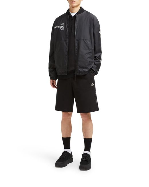 Moncler Genius Black Cotton Shorts With Moncler for men