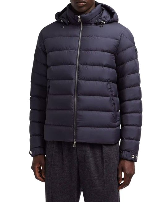 Piumino corto arneb con cappuccio di Moncler in Blue da Uomo
