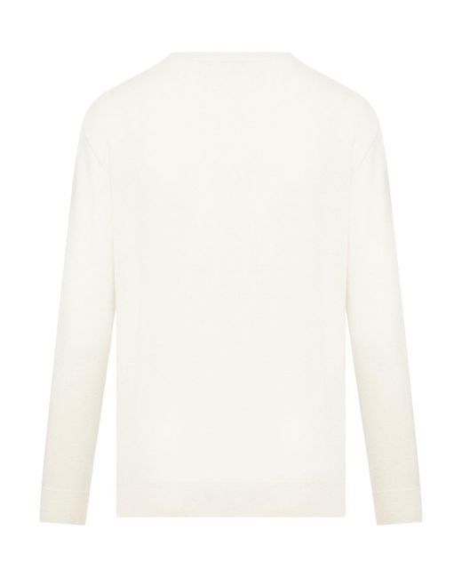 Brunello Cucinelli White Round Neck Sweater