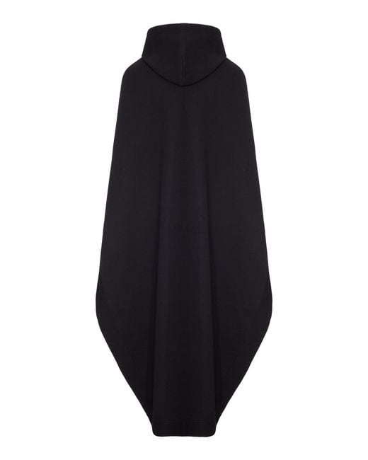 Balenciaga Blue Oversized Asymmetric Hooded Sweatshirt Cape