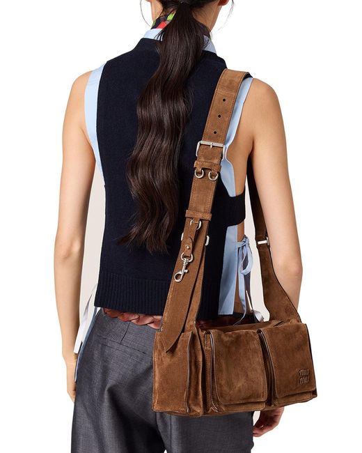 Miu Miu Brown Utilitaire Shoulder Bag