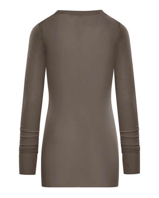 Rick Owens Brown Ribbed Sweater