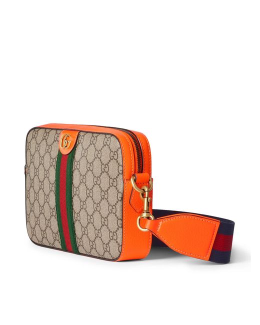 Gucci Orange Small Shoulder Bag Ophidia GG for men