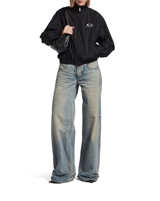 Balenciaga Blue Organic Cotton Denim Wide-Leg Baggy Trousers