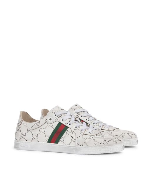 Gucci White Low Stretch Sneaker for men