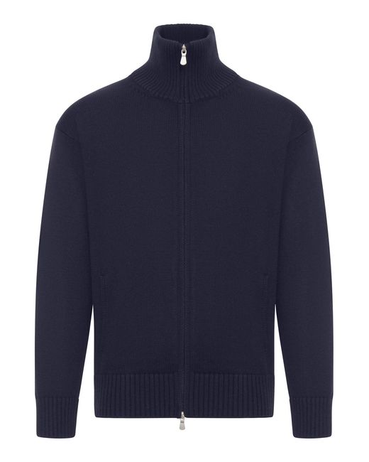 Nome G Blue Relaxed Fit 3-yard Full Zip Sweater for men
