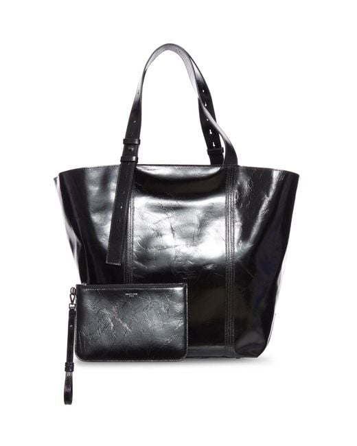 Golden Goose Deluxe Brand Black Shiny Leather Tote Bag