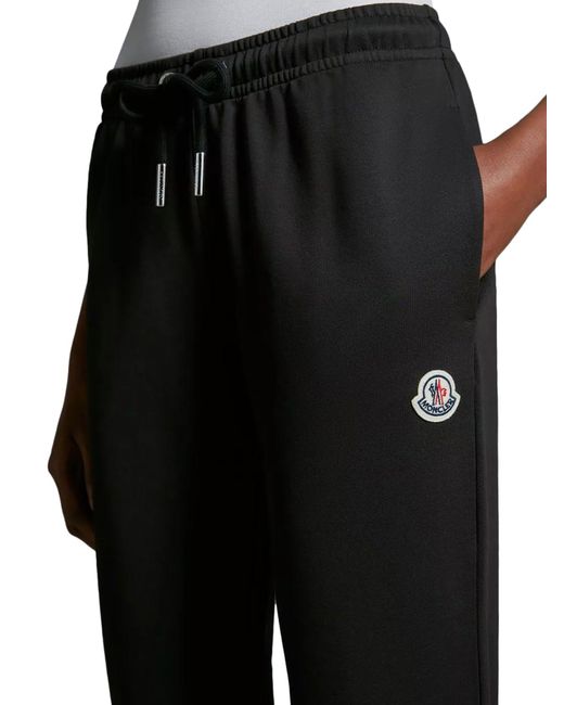 Moncler Black Sports Trousers With Logo