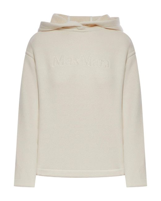 Felpa con cappuccio in cotone di Max Mara Pure in Natural