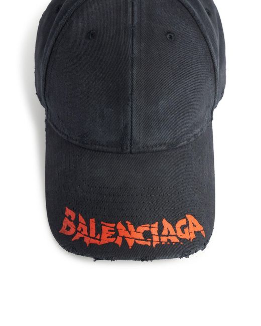 Balenciaga Gray Cotton Drill Logo Hat for men