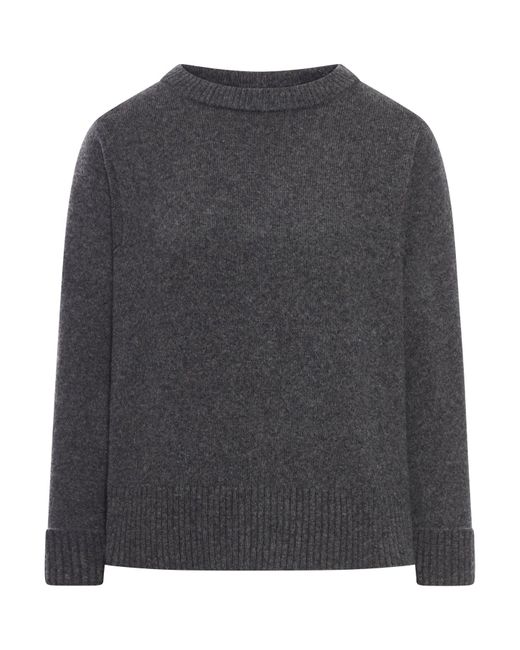 Roberto Collina Gray Crew Neck Sweater In Wool Blend