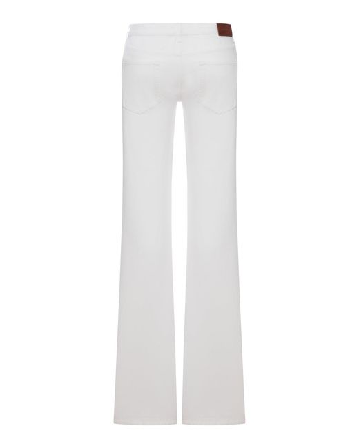 Gucci White Flare Jeans With Clamps