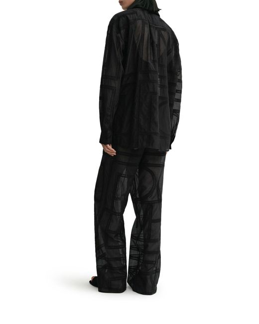 Totême  Black Silk Shirt With Monogram