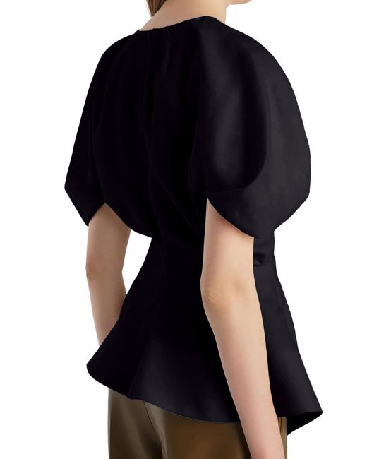 Khaite Black Rumi Linen Blend Top