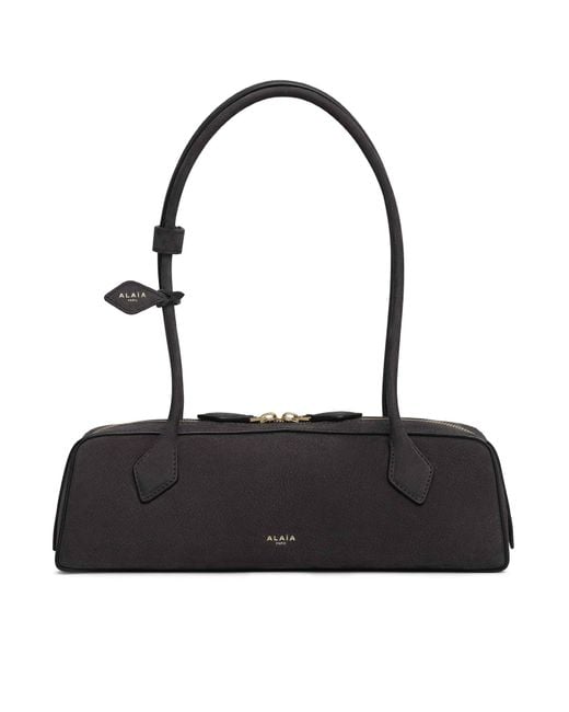 Alaïa Black Le Teckel Medium Bag In Nubuck Calfskin